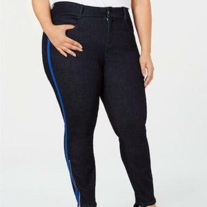 Ysj Womens Plus Size Blue Zip Ankle Stirrup Skinny Jeans, Various Sizes